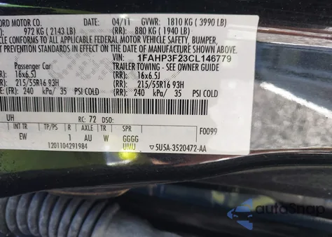2012 Ford Focus Se z USA, uszkodzony, nr VIN 1FAHP3F23CL146779